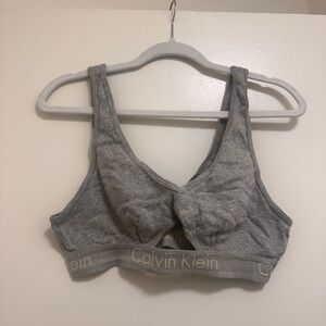 Calvin Klein Heather Gray Women's Bralette size L 100% cotton